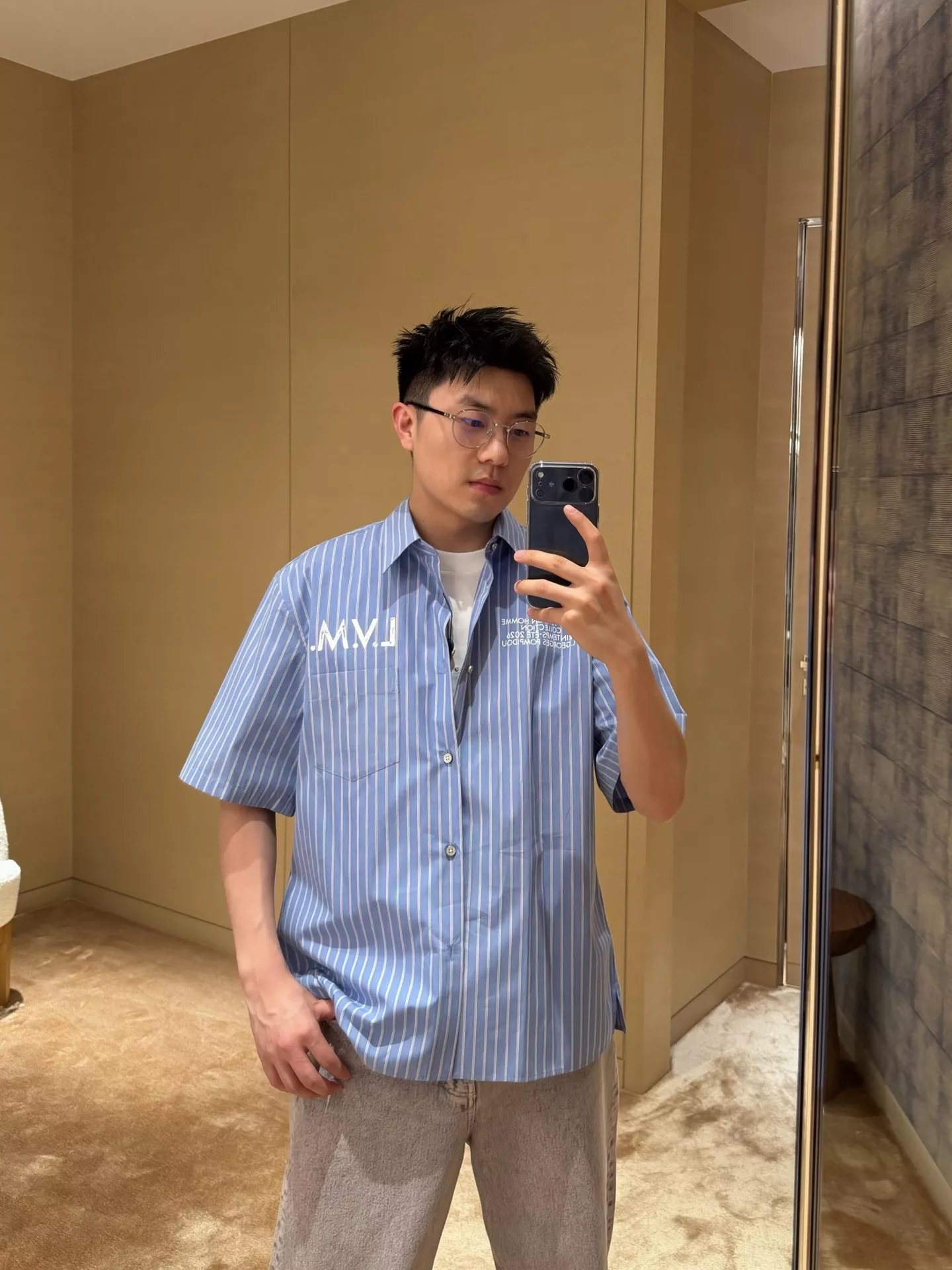 루이비통 스트라이프 반소매 셔츠 상세 이미지 20