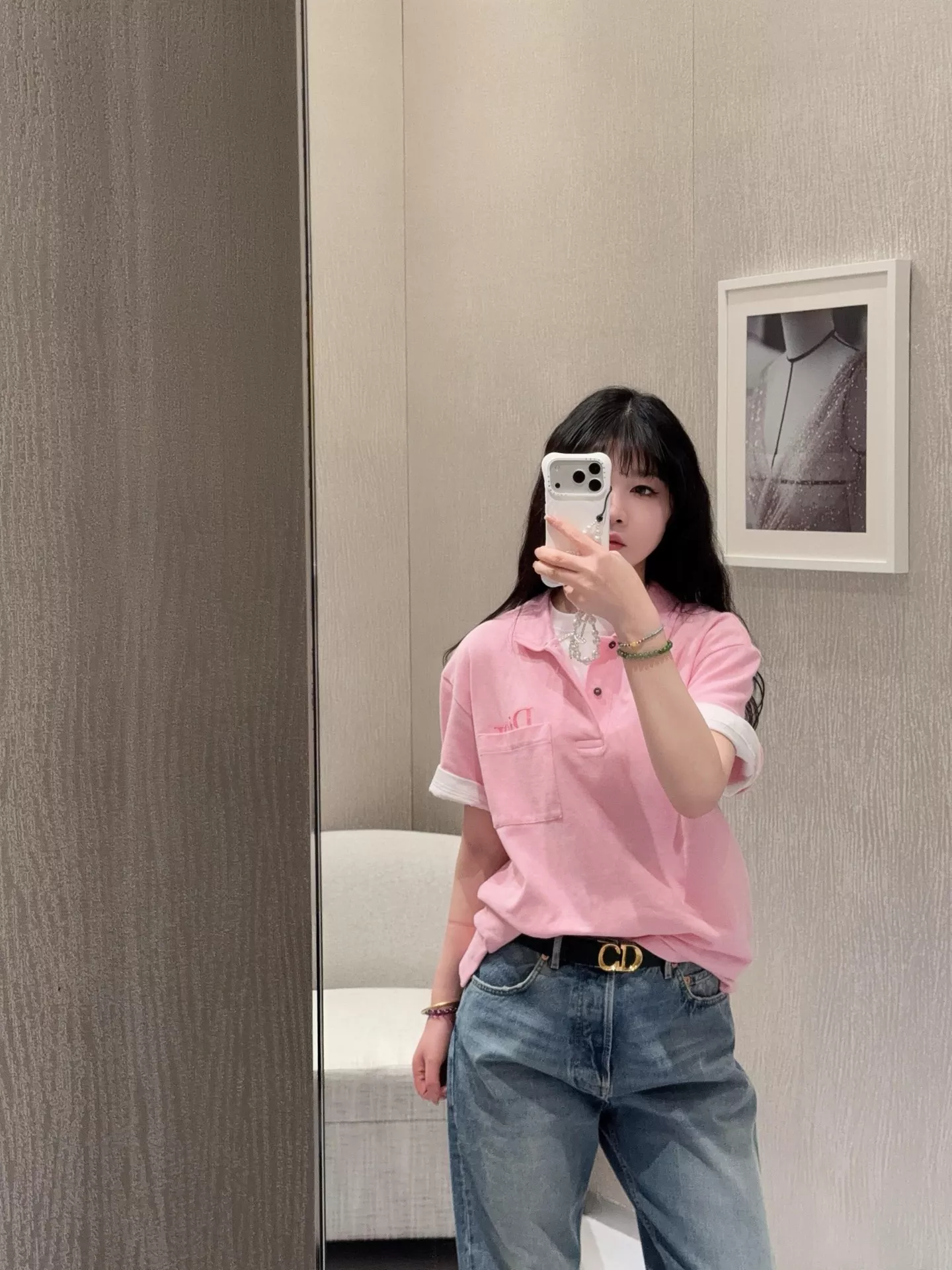 디올 오버핏 폴로 반소매 상의 상세 이미지 45