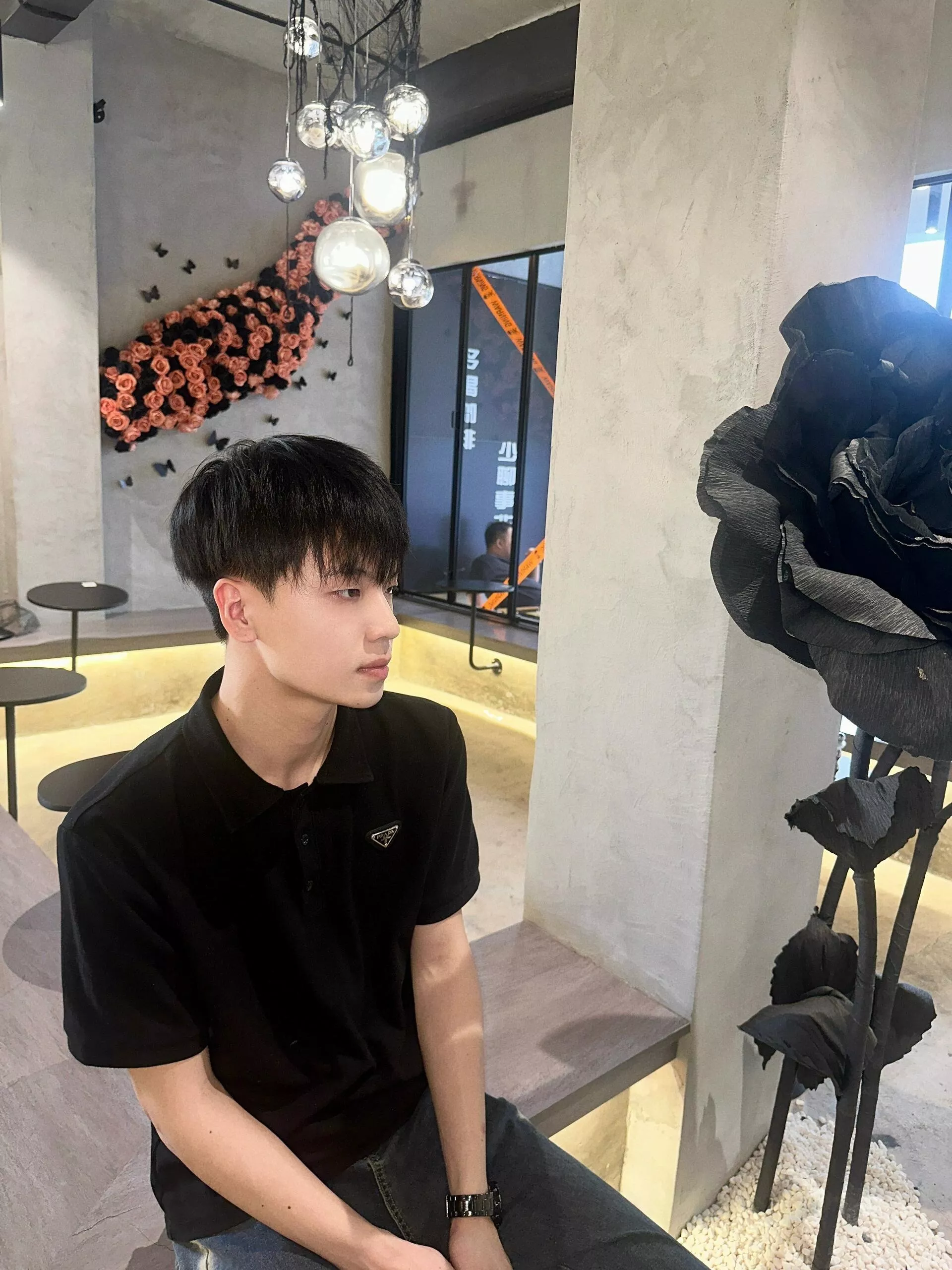 프라다 피케 원단 카라 반소매 상의 상세 이미지 26