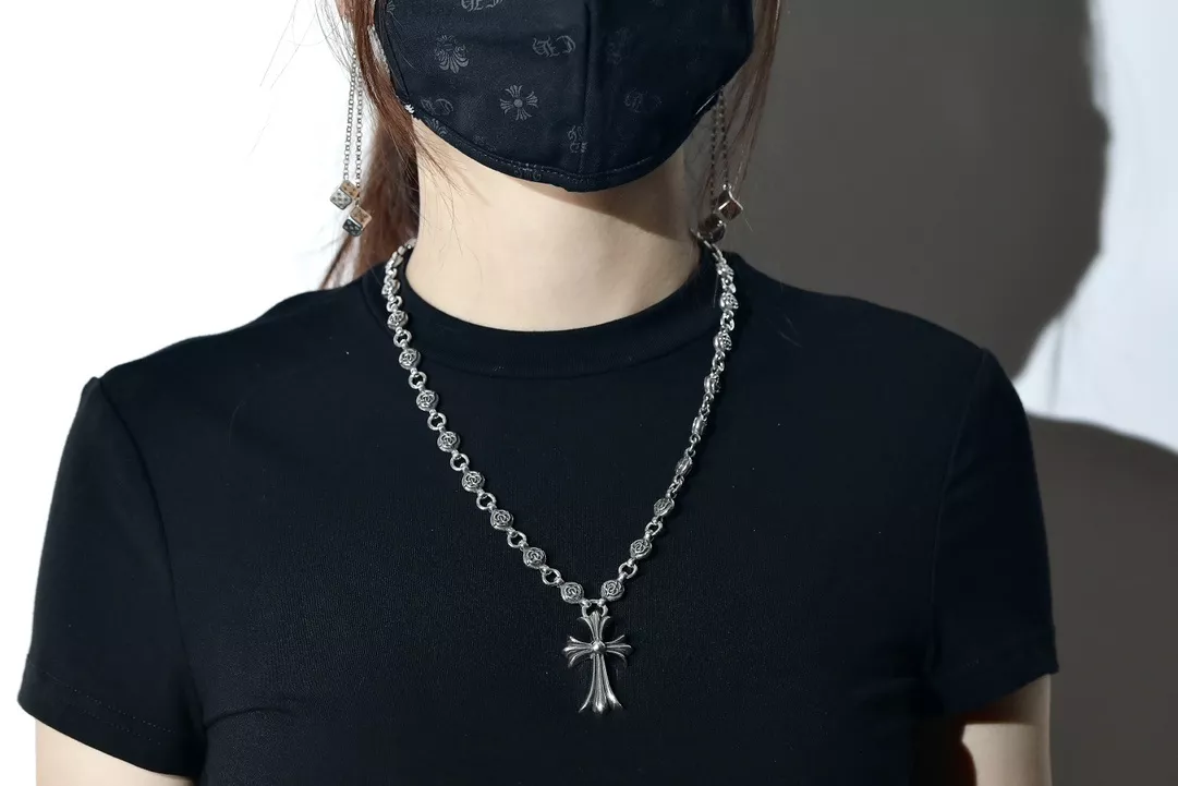 크롬하츠 십자가 고정 볼체인 목걸이 상세 이미지 9