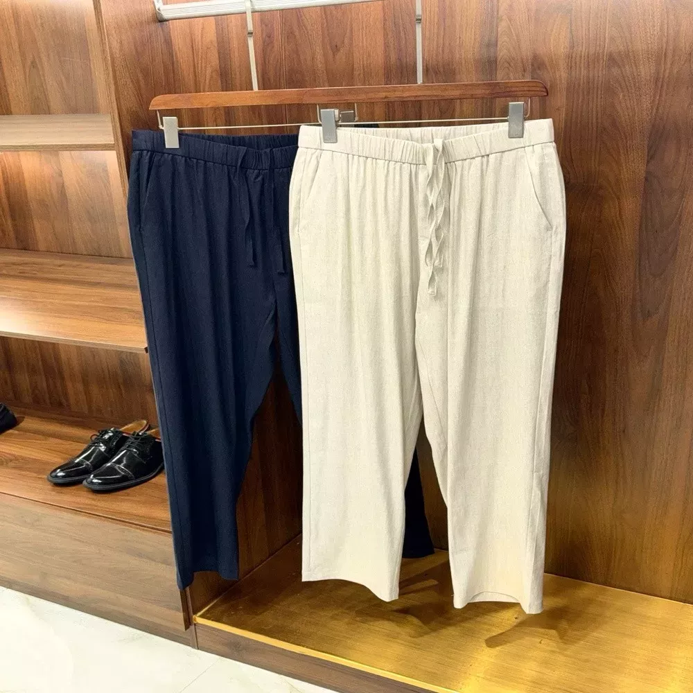 로로피아나 린넨 혼방 드로스트링 밴딩 팬츠