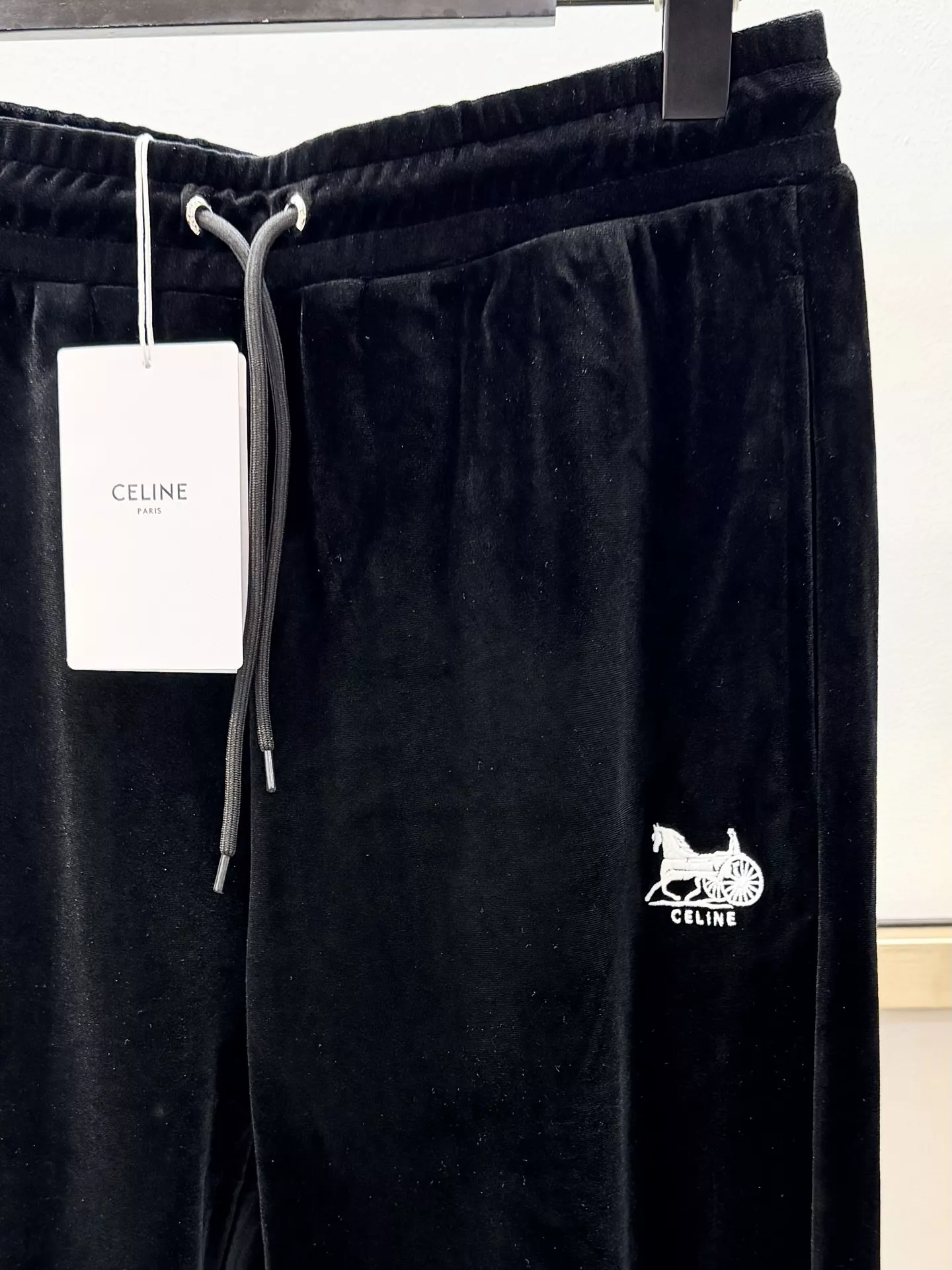 셀린느 자수 로고 벨벳 밴딩 팬츠 상세 이미지 4