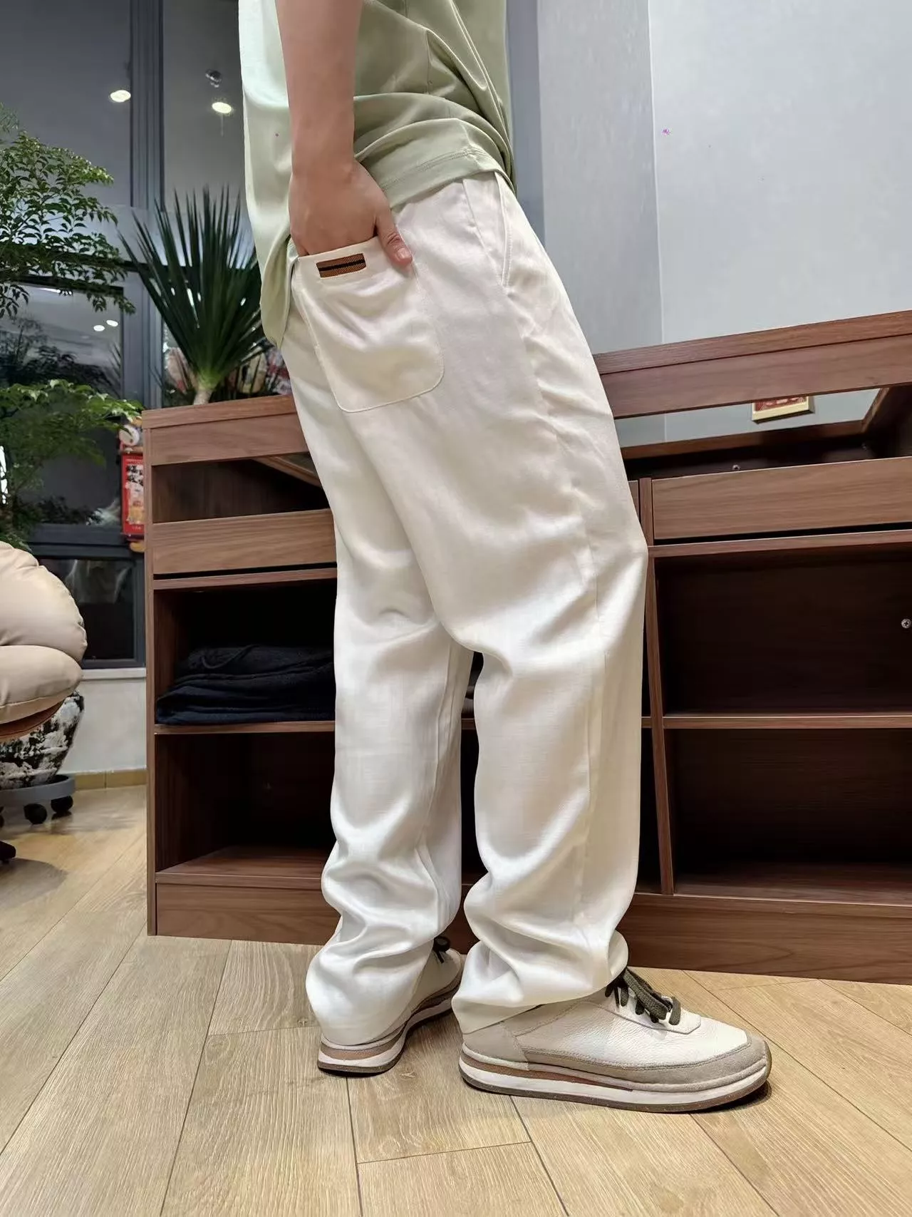 제냐 린넨 밴딩 캐주얼 팬츠 상세 이미지 11