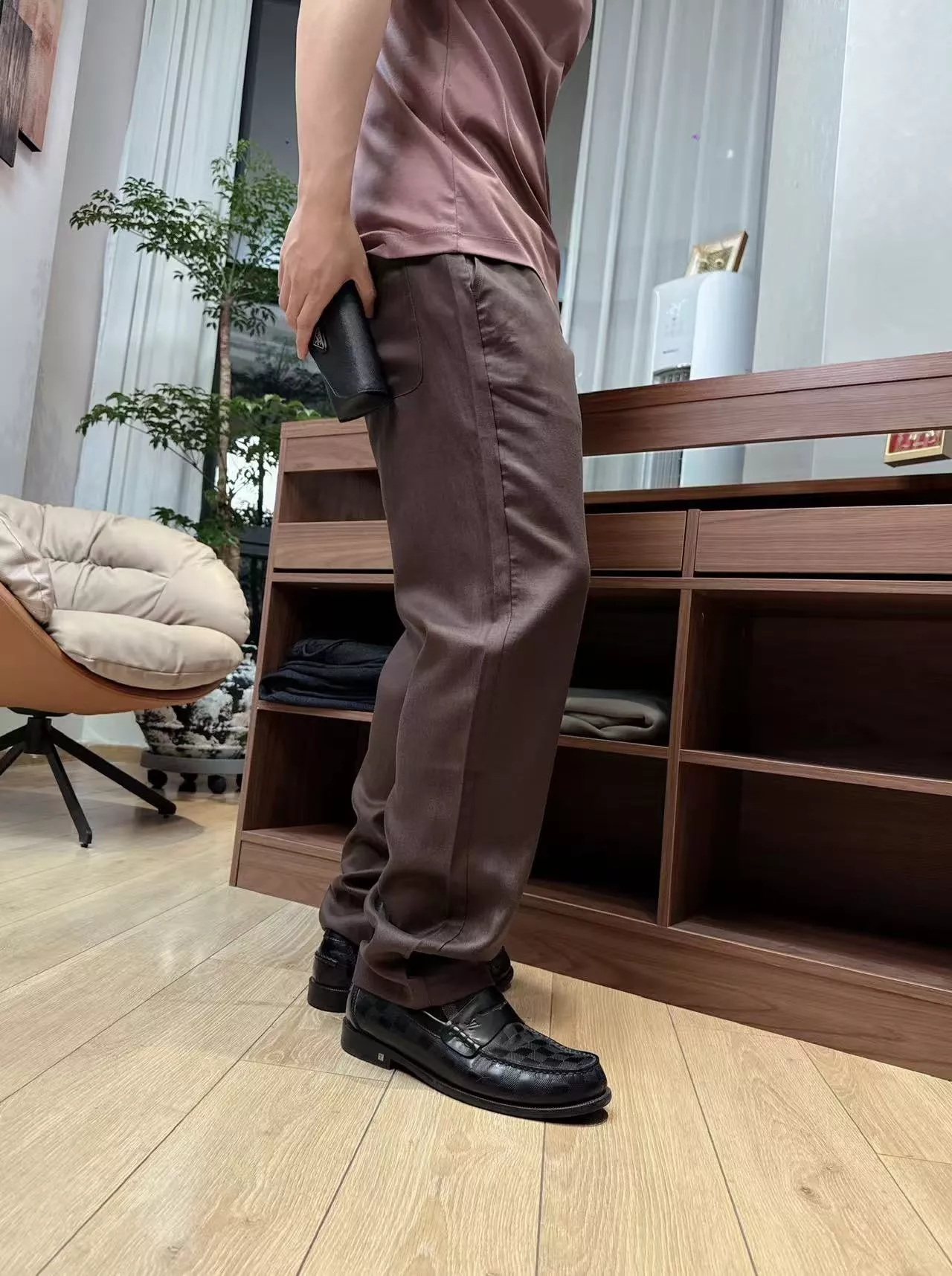 로로피아나 자수 로고 밴딩 린넨 혼방 팬츠 상세 이미지 10