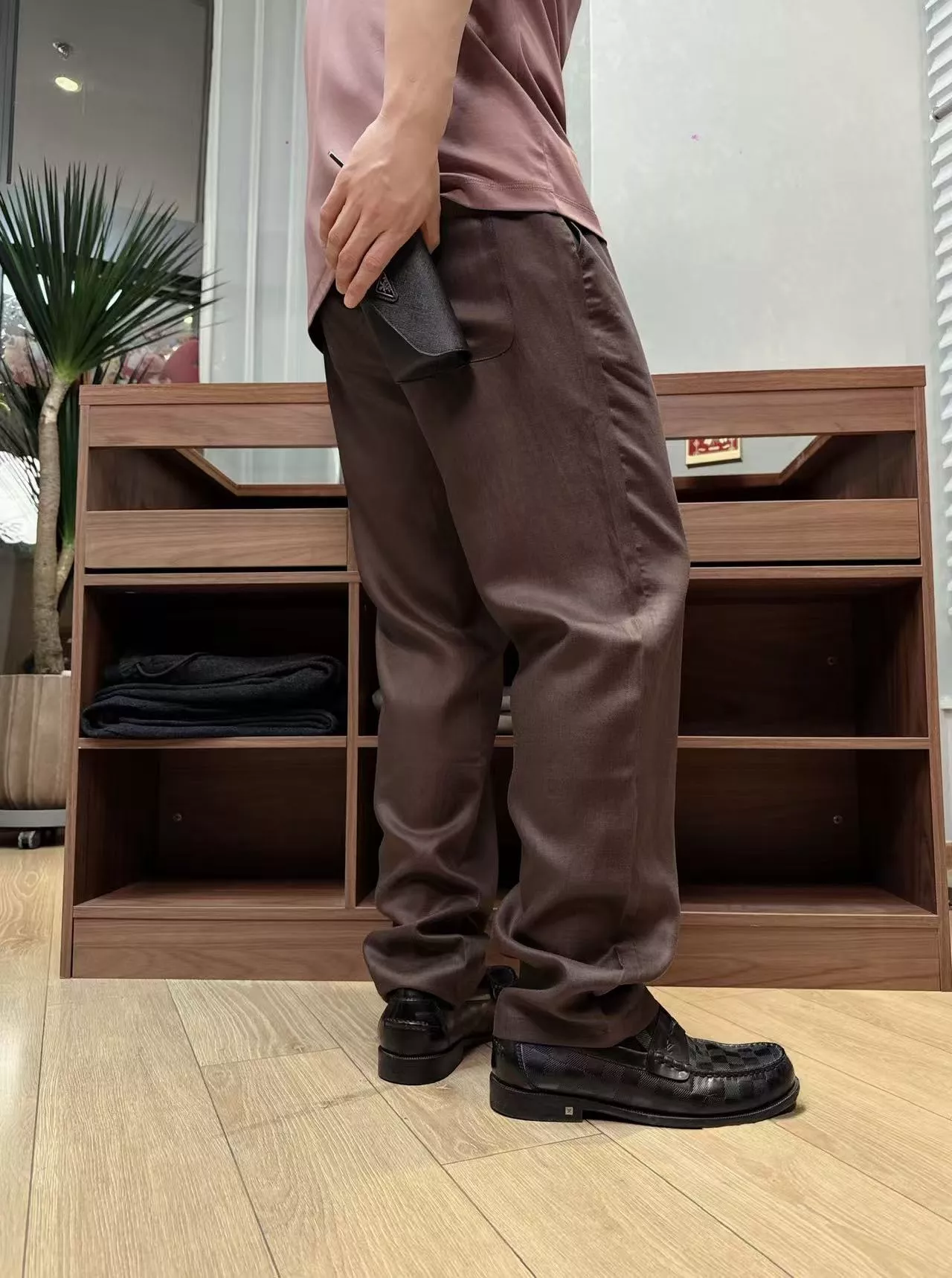 로로피아나 자수 로고 밴딩 린넨 혼방 팬츠 상세 이미지 12