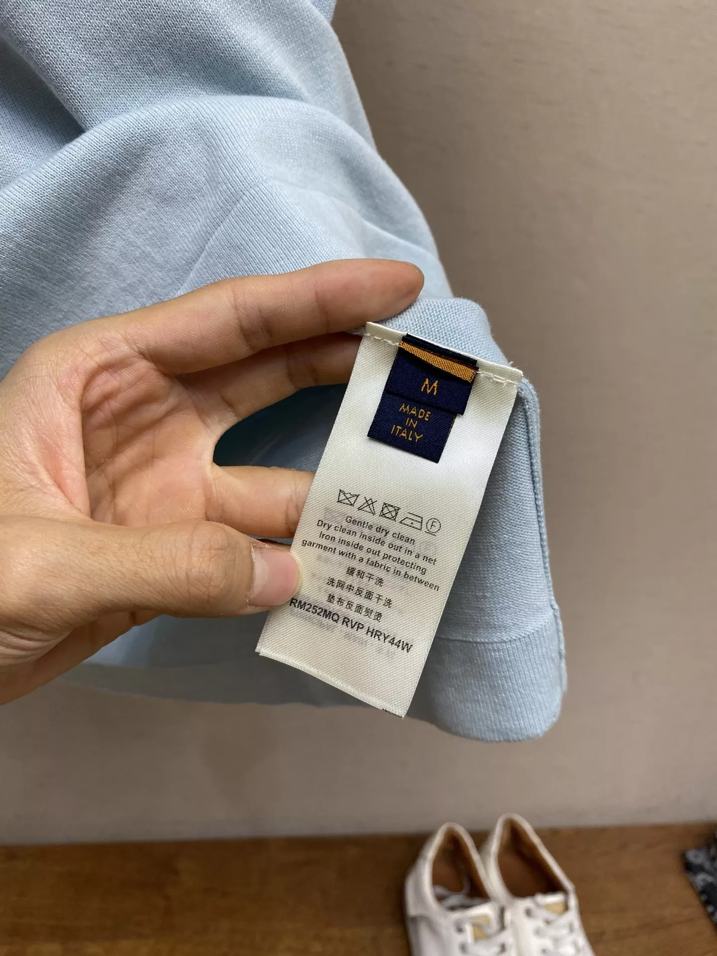루이비통 자카드 포켓 배색 니트 반소매 상세 이미지 7