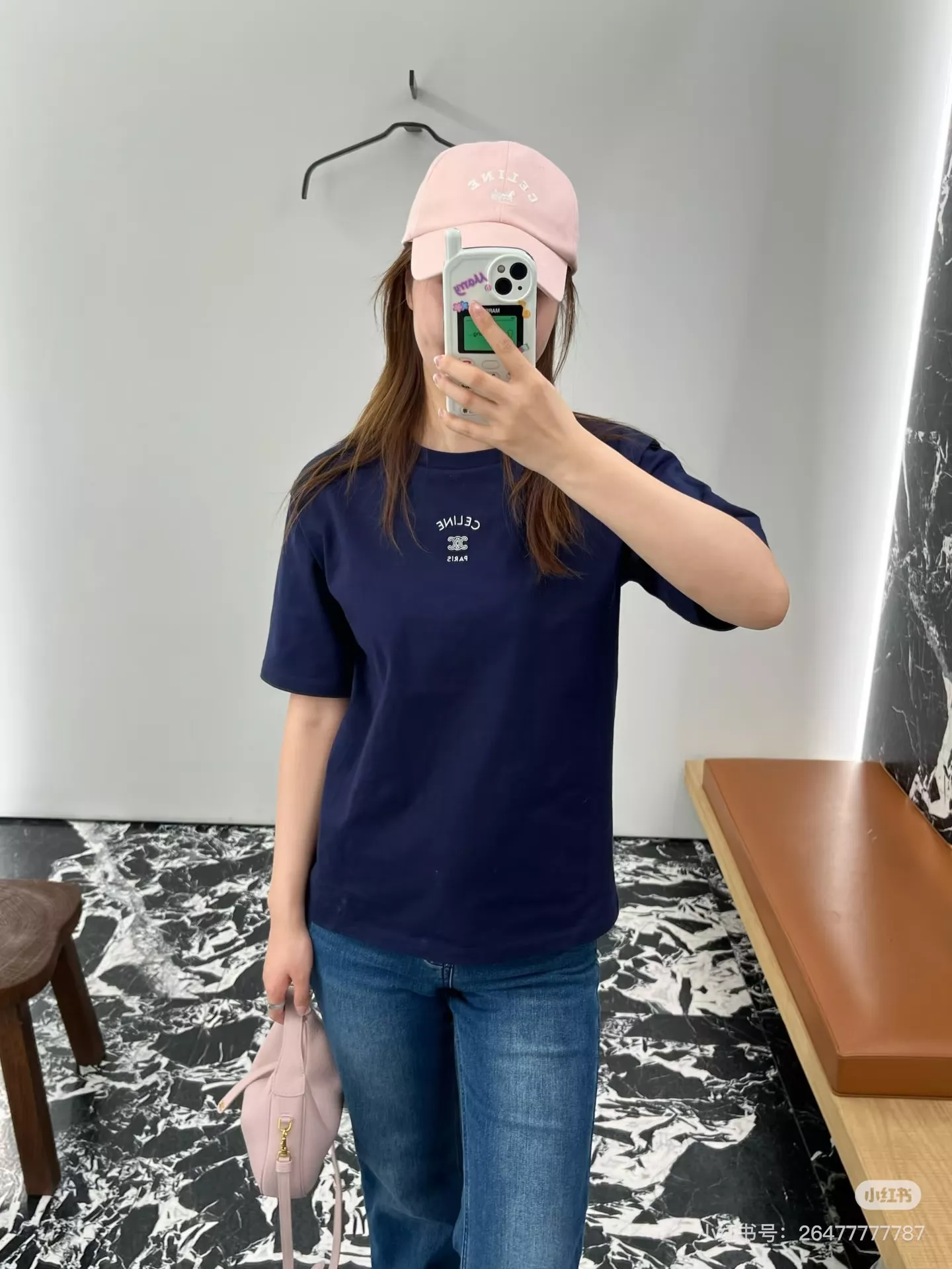 셀린느 트리옹프 자수 원형넥 코튼 반소매 티셔츠 상세 이미지 17