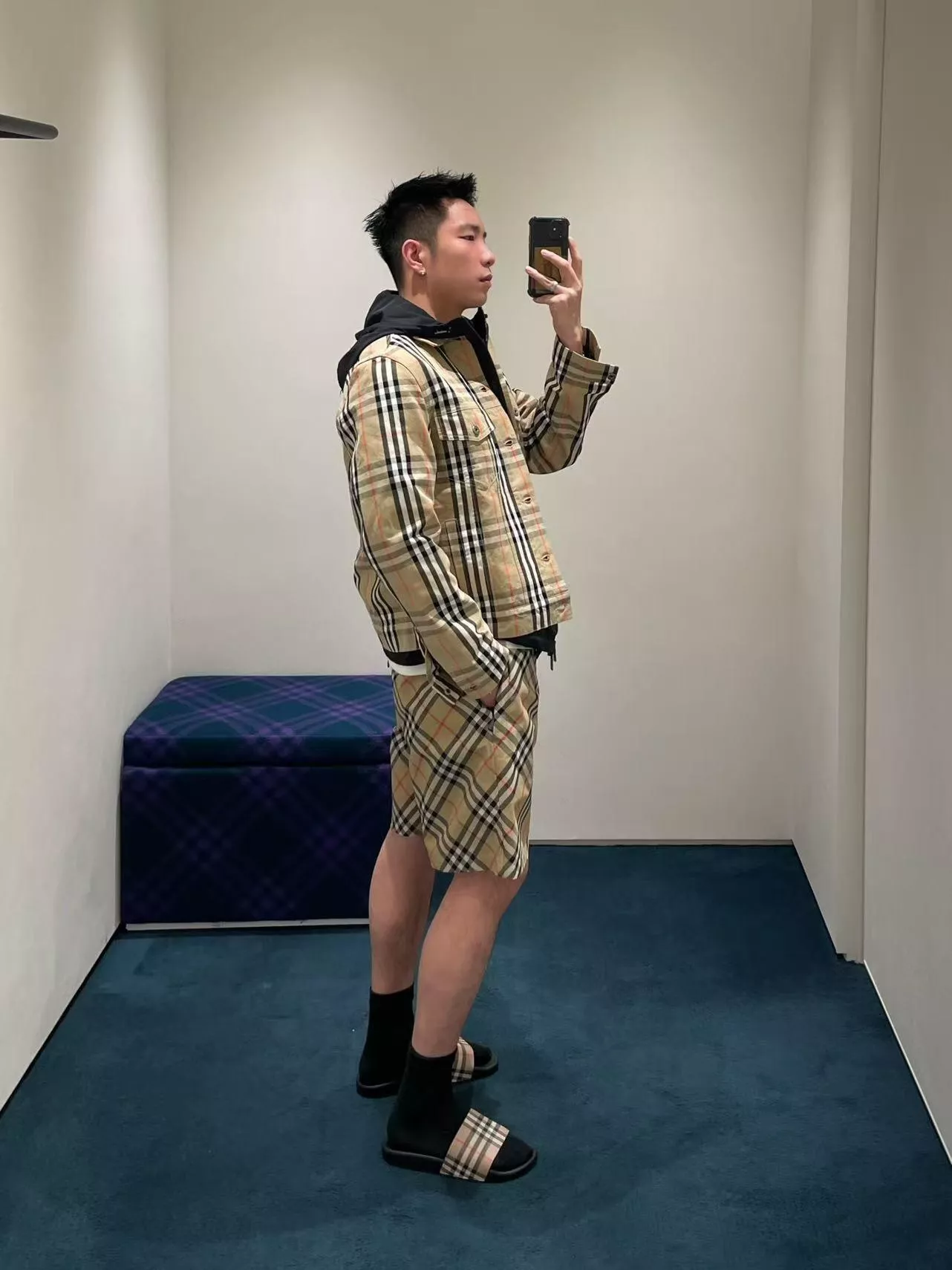 버버리 체크 패턴 실크 캐쥬얼 쇼츠 상세 이미지 23