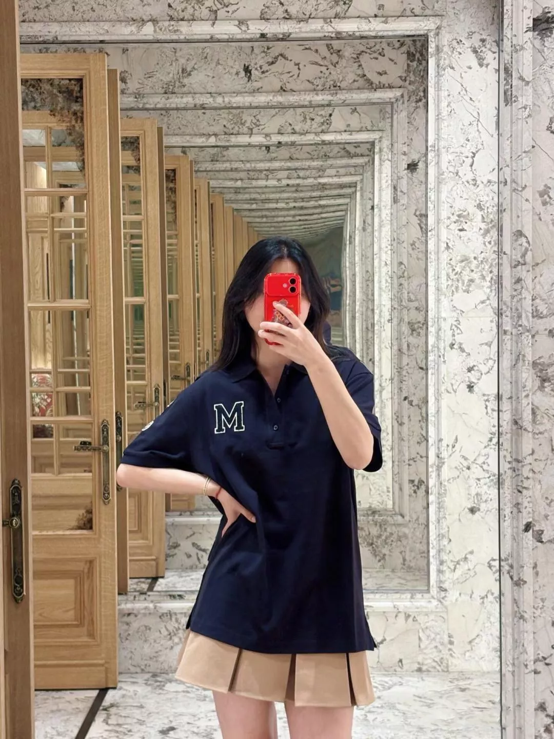 몽클레어 로고 자수 코튼 피케 폴로 셔츠 상세 이미지 20