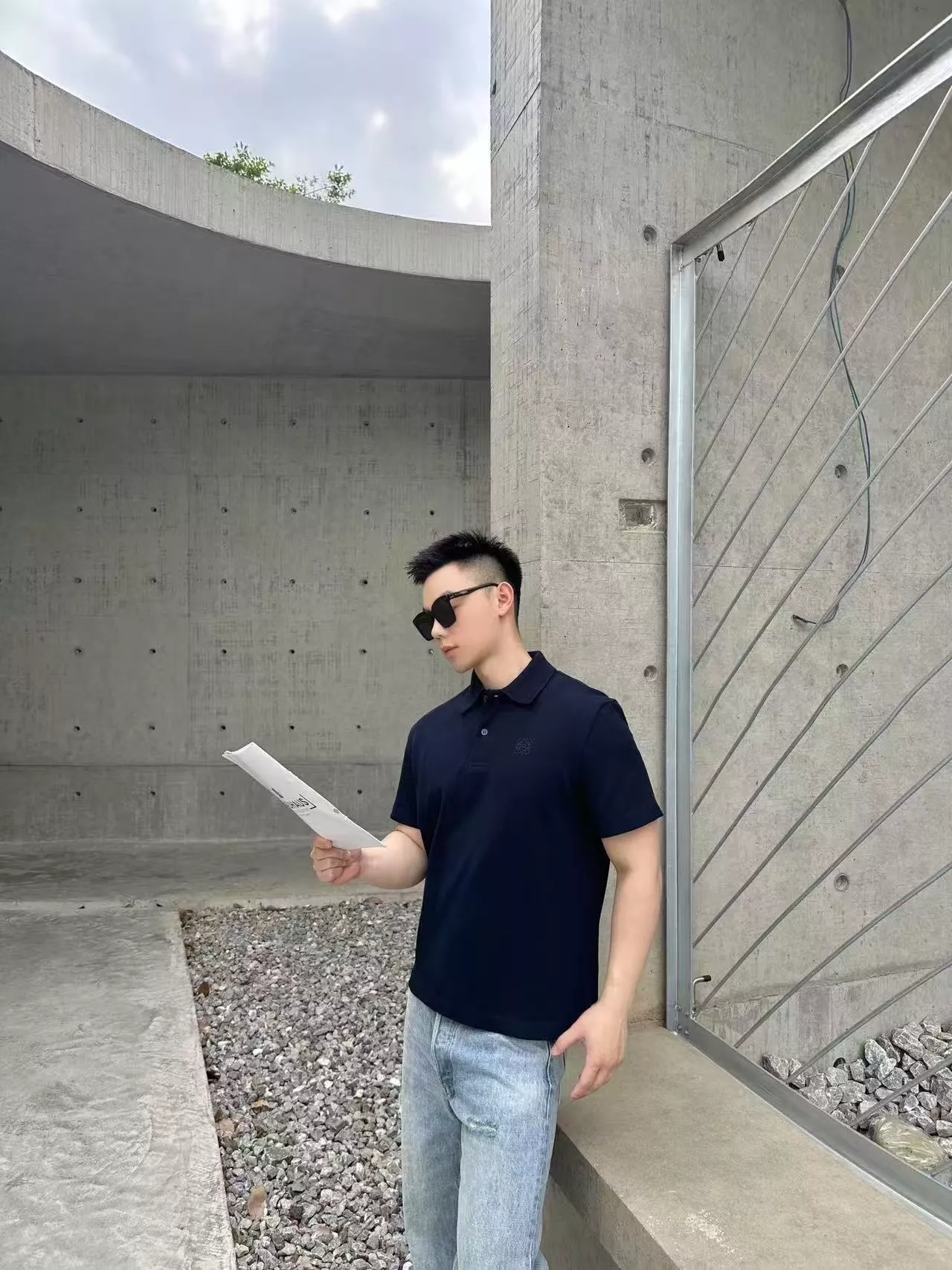 로에베 아나그램 자수 코튼 폴로 상의 상세 이미지 13