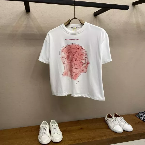 알렉산더왕 레드 그래픽 오버사이즈 반팔 티셔츠