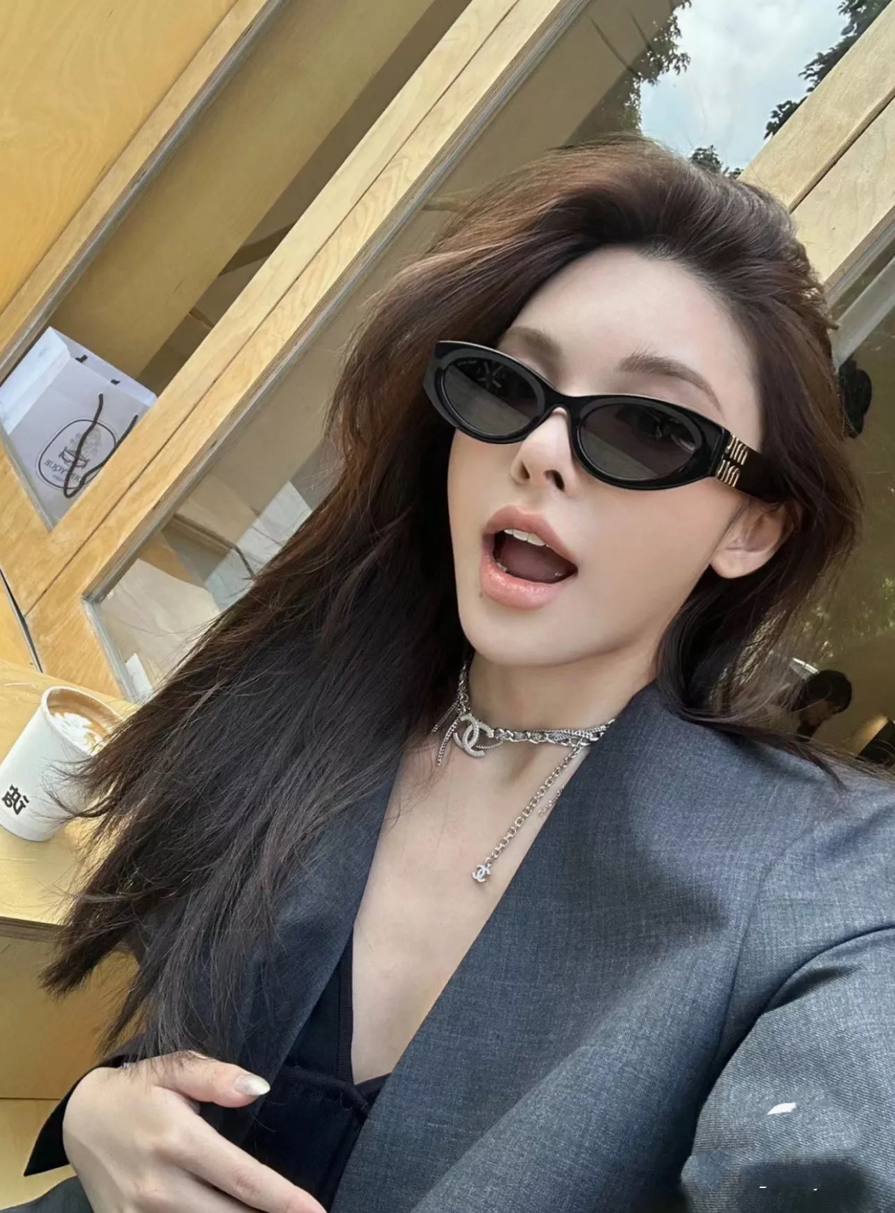 미우미우 슬림 직사각 선글라스 상세 이미지 81