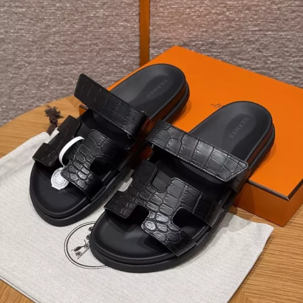 에르메스 크로커다일 레더 샌들