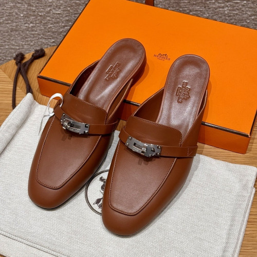 에르메스 수제 가죽 뮬 슈즈