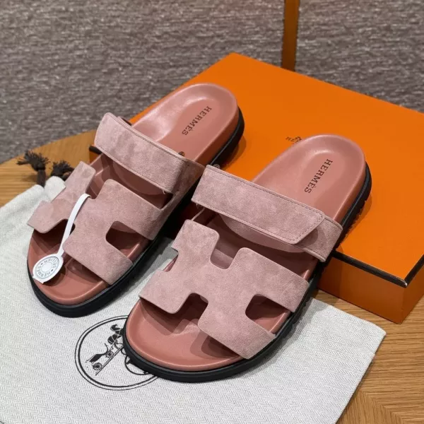 에르메스 스웨이드 오픈토 샌들