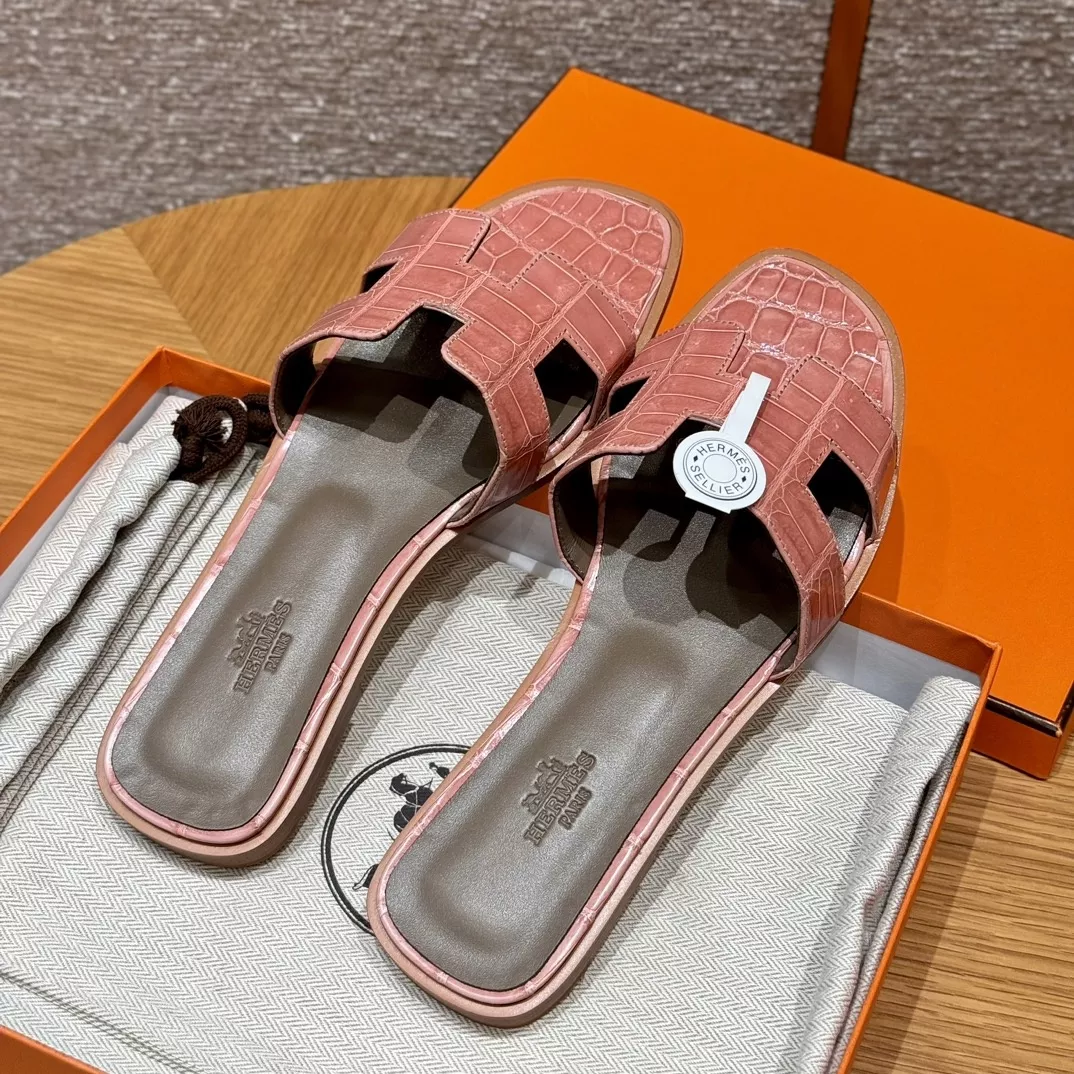 에르메스 오란 악어가죽 슬리퍼 상세 이미지 3