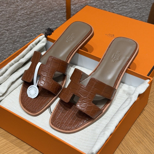 에르메스 오란 악어가죽 슬리퍼