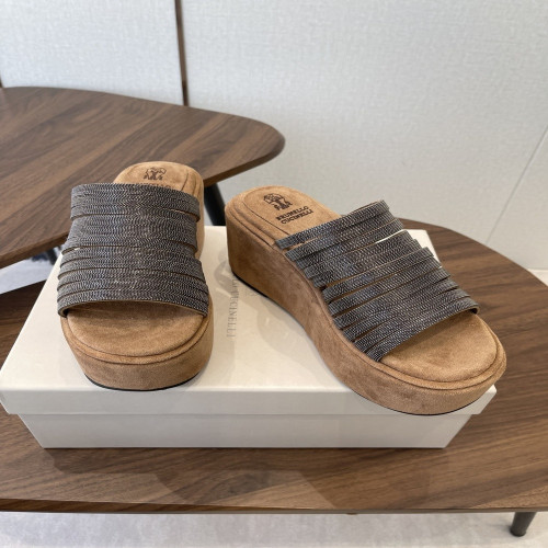 브루넬로쿠치넬리 클래식 레트로 플랫폼 슬리퍼