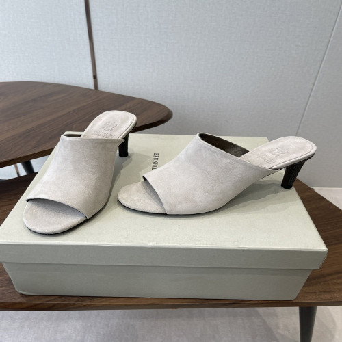 브루넬로쿠치넬리 스웨이드 오픈토 힐 뮬