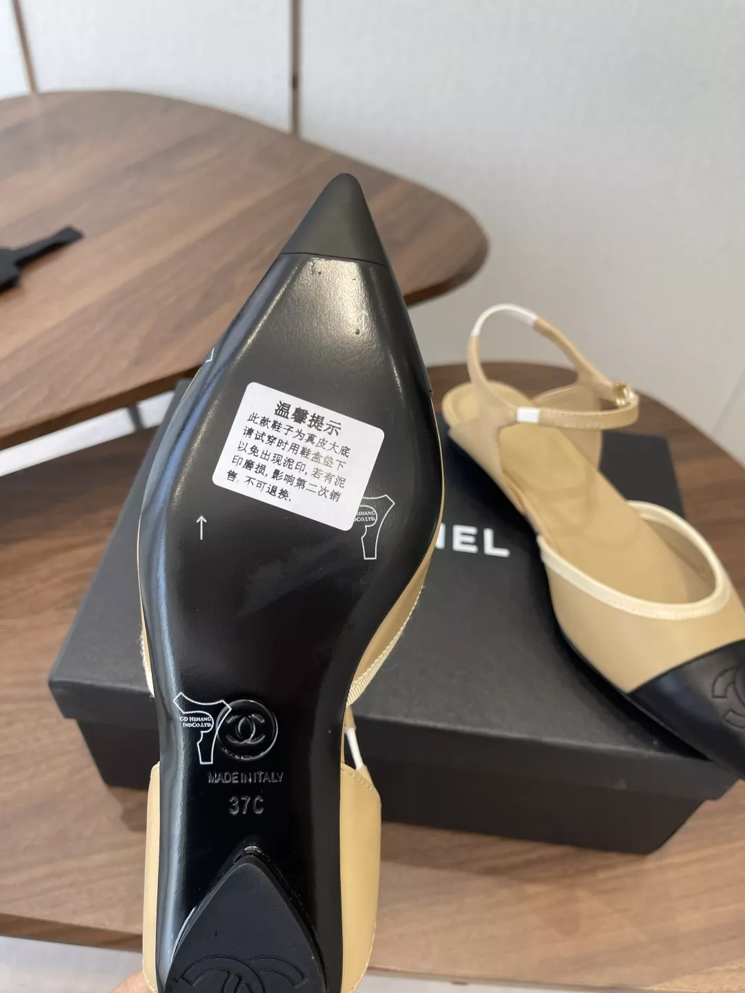 샤넬 투톤 포인티드토 메리제인 샌들 상세 이미지 9