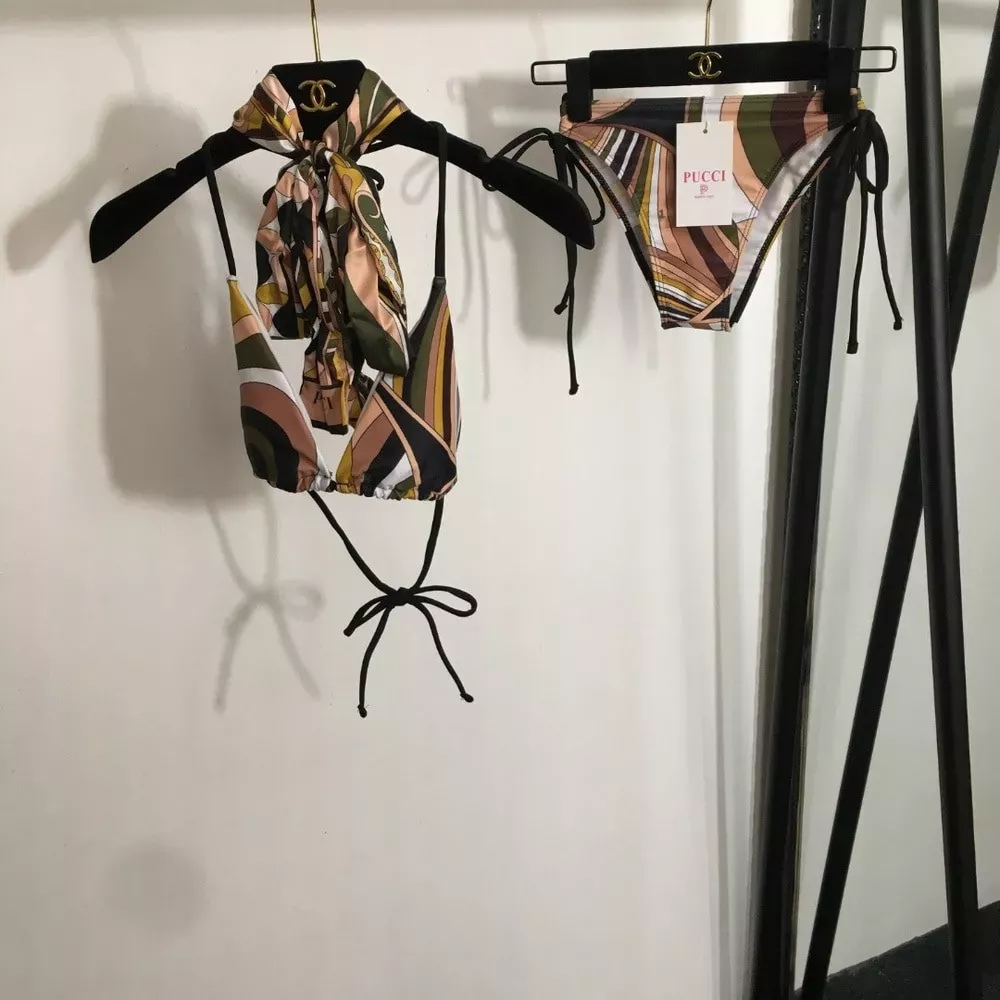 푸치 스카프 스트랩 비키니 세트