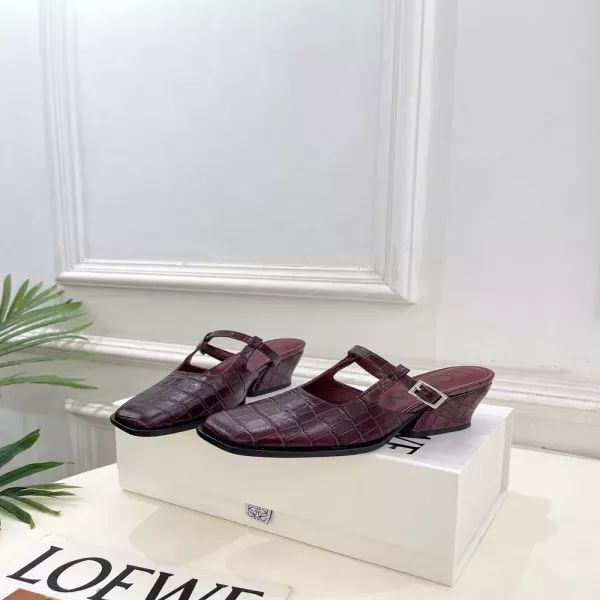 로에베 온다 굽장식 뮬 슈즈