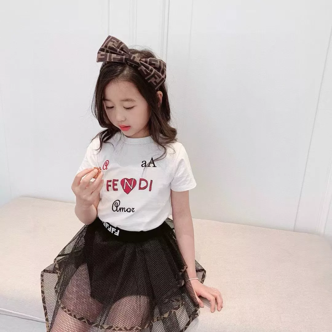 펜디 키즈 자수 로고 반소매 티셔츠 상세 이미지 18