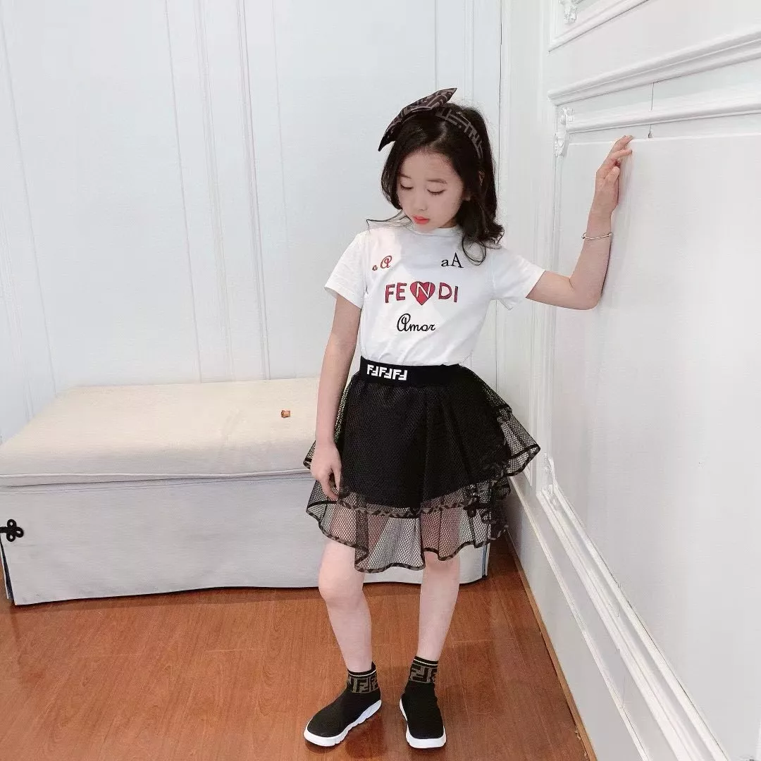 펜디 키즈 자수 로고 반소매 티셔츠 상세 이미지 19