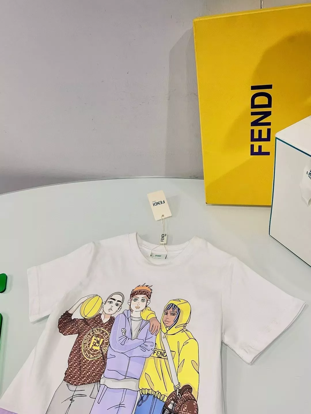 펜디 키즈 프린팅 반소매 티셔츠 상세 이미지 7