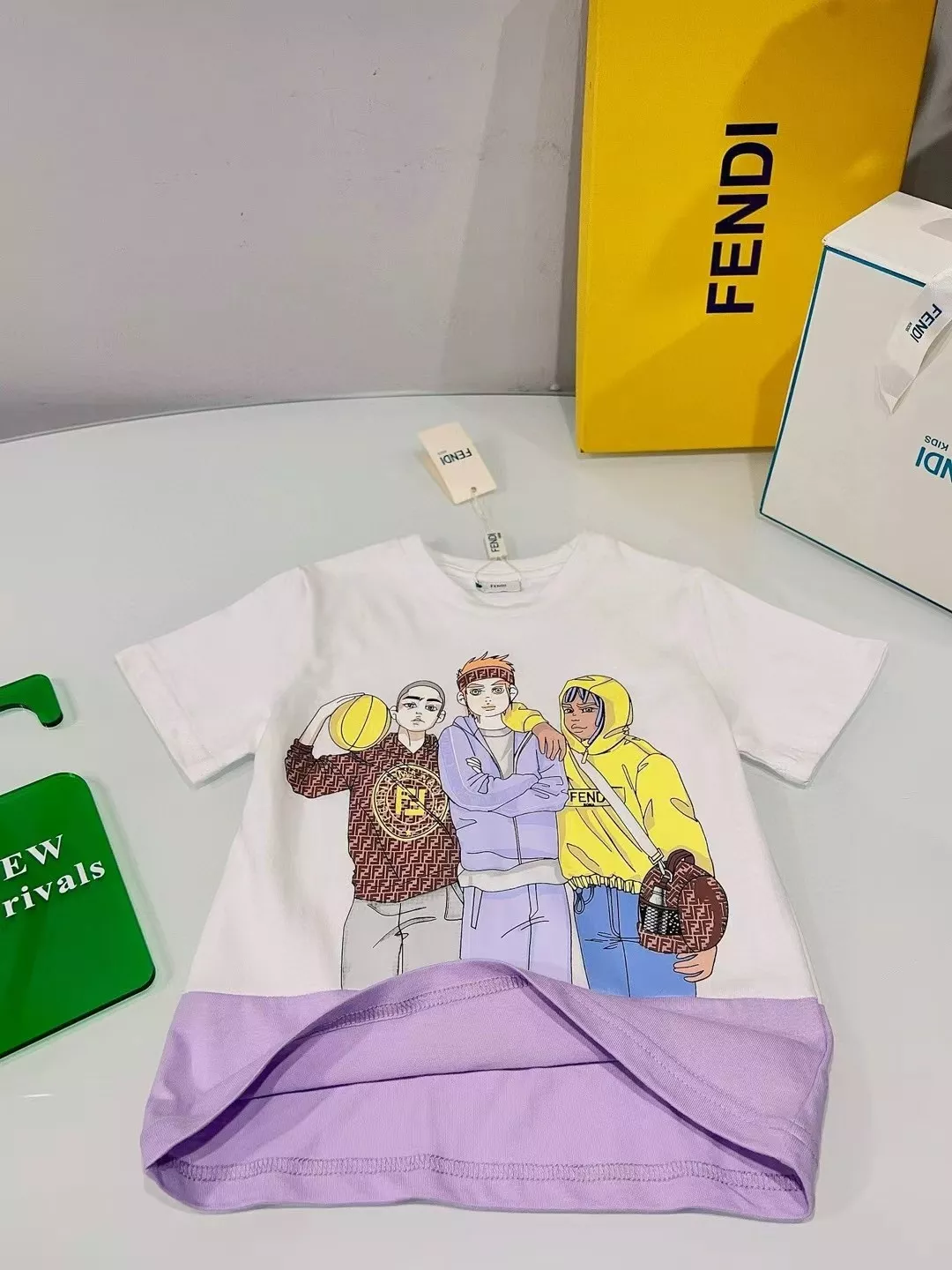 펜디 키즈 프린팅 반소매 티셔츠 상세 이미지 6