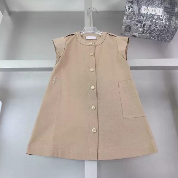 디올 아동 민소매 코튼 원피스