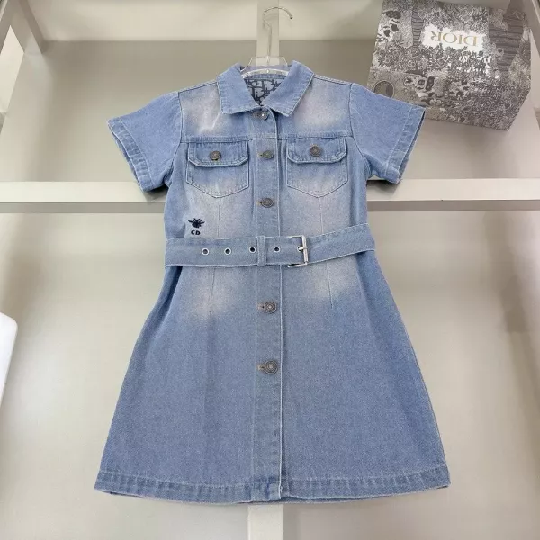 디올 여아 데님 프린트 스커트