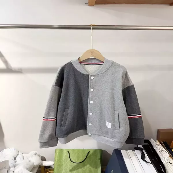 톰브라운 배색 스웨트 가디건