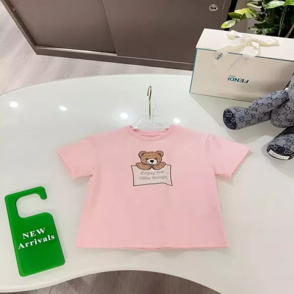 펜디 아동 프린트 반팔 티셔츠