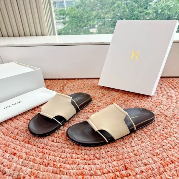 더로우 양가죽 오픈토 슬리퍼