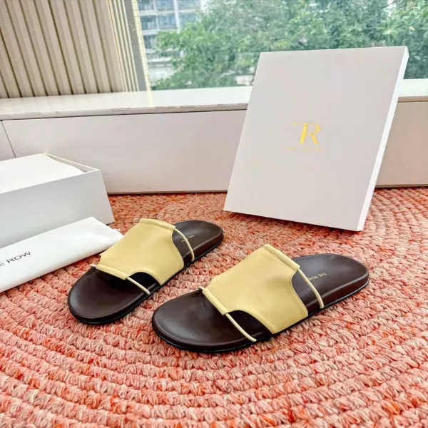 더로우 양가죽 오픈토 슬라이드 슈즈