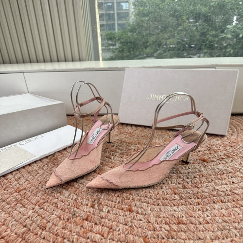 지미추 레이스 포인트 메탈 토 펌프스