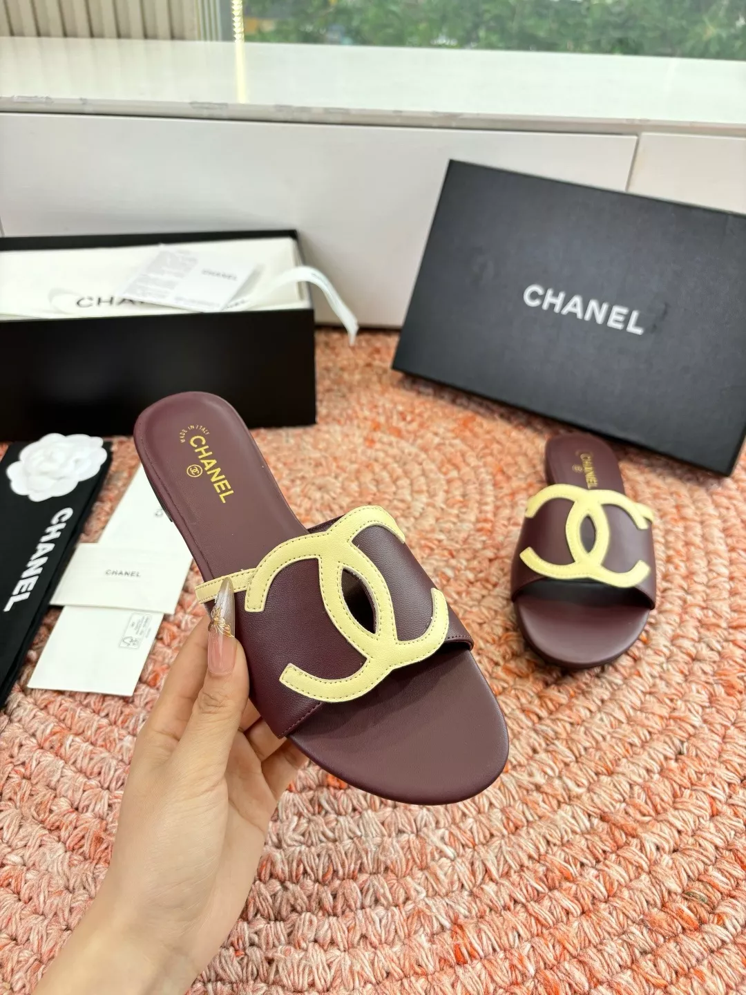 샤넬 더블씨 장식 스퀘어토 슬리퍼 상세 이미지 4