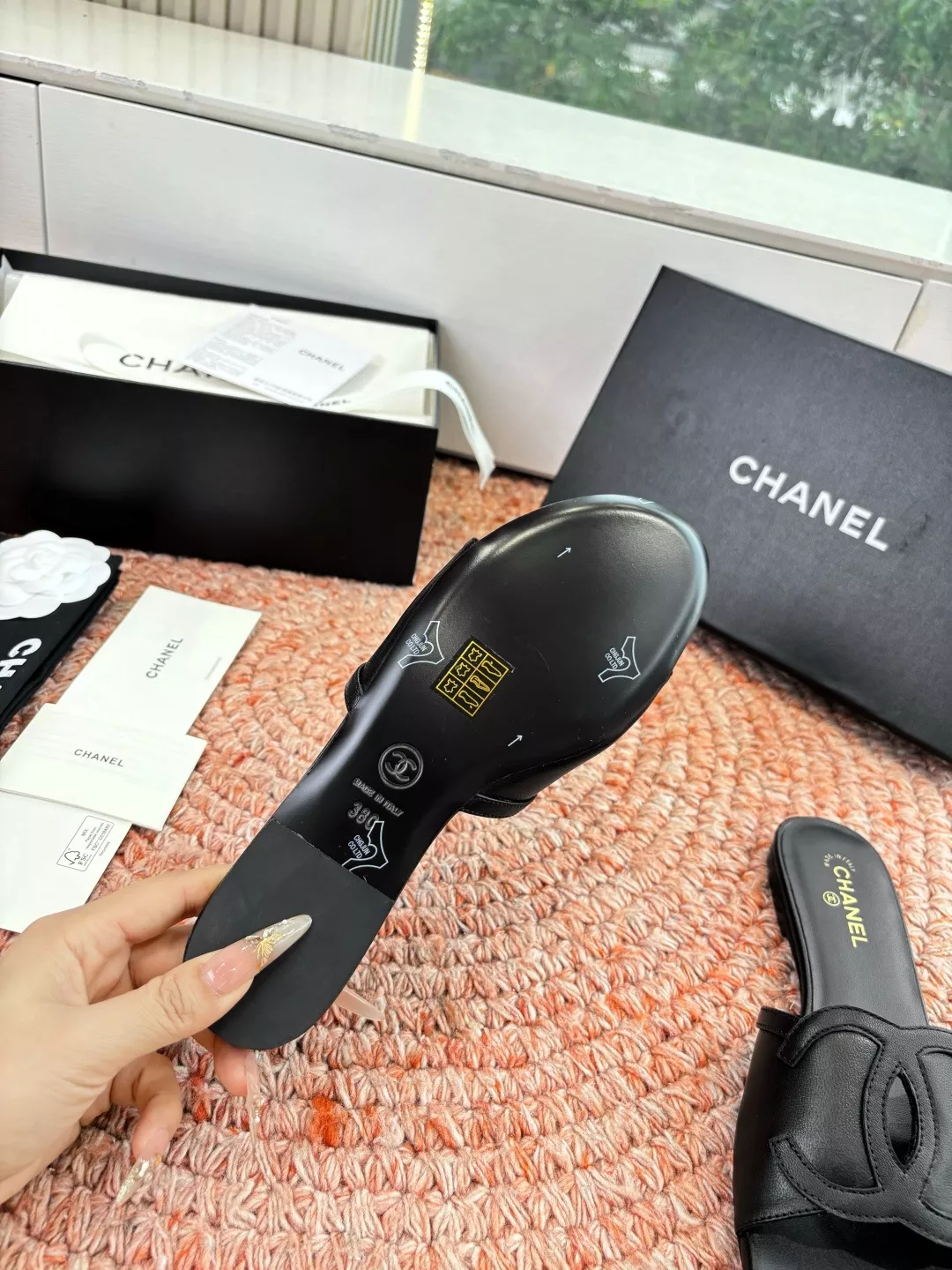샤넬 더블씨 장식 스퀘어토 슬리퍼 상세 이미지 9