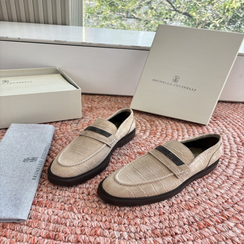 브루넬로쿠치넬리 스웨이드 배색 캐주얼 로퍼