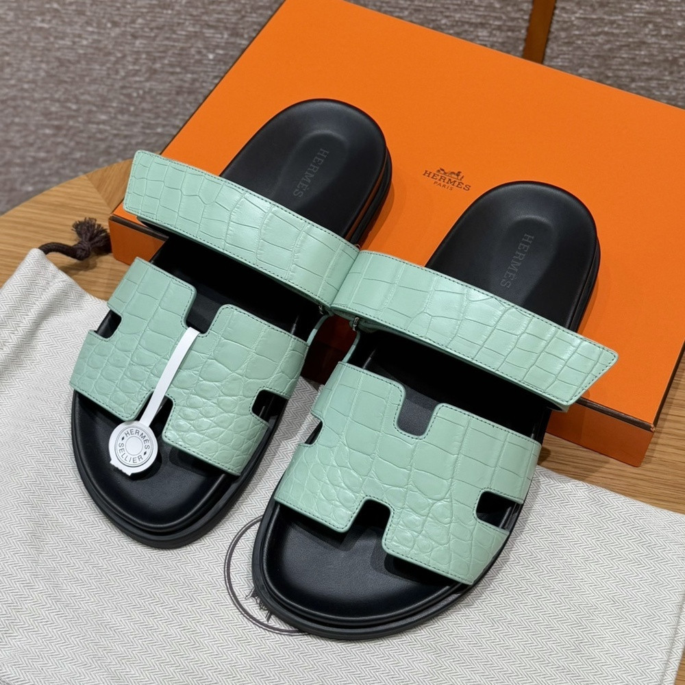 에르메스 쉬프르 악어가죽 샌들