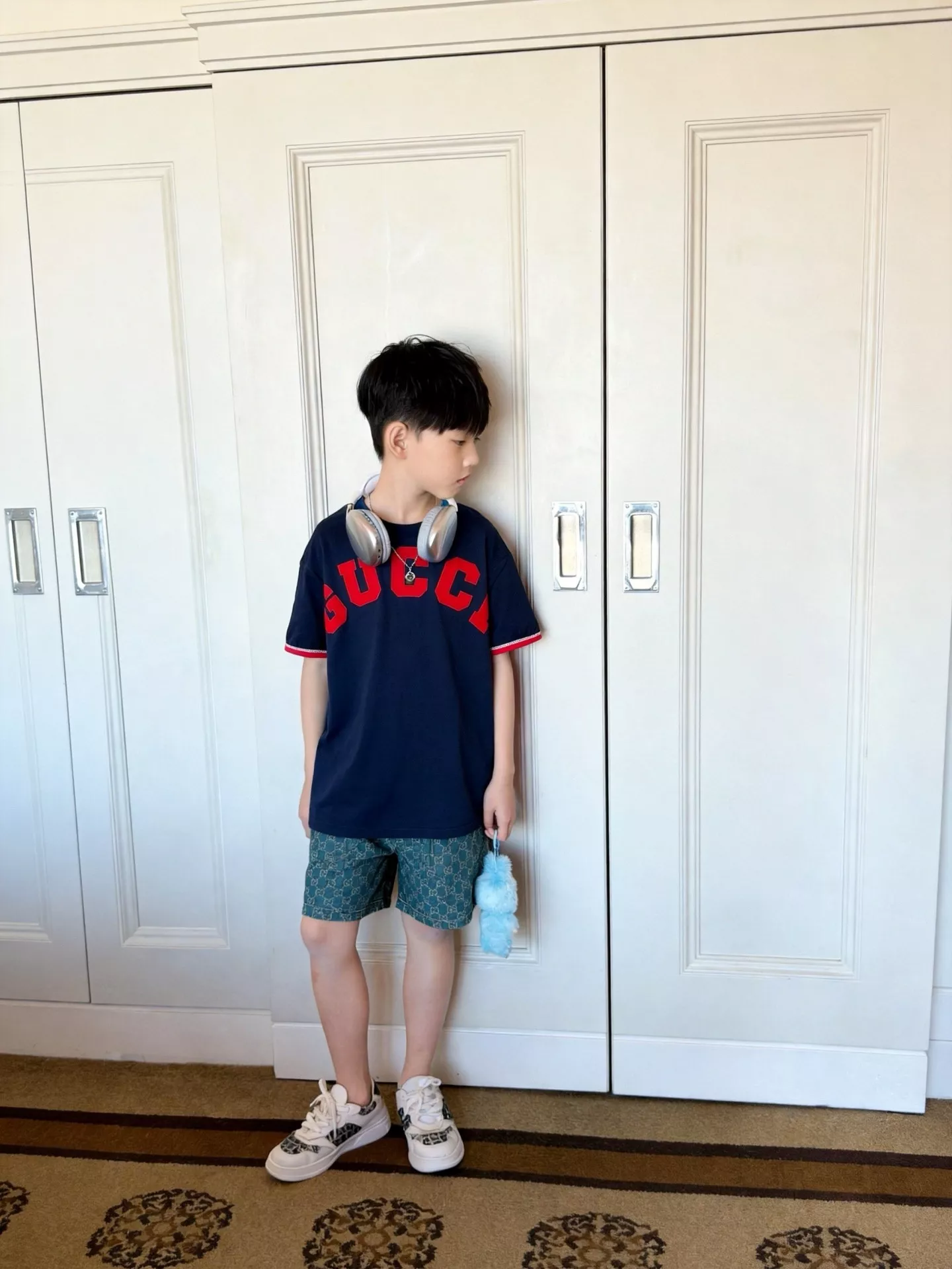 구찌 키즈 로고 자수 반소매 티셔츠 상세 이미지 11