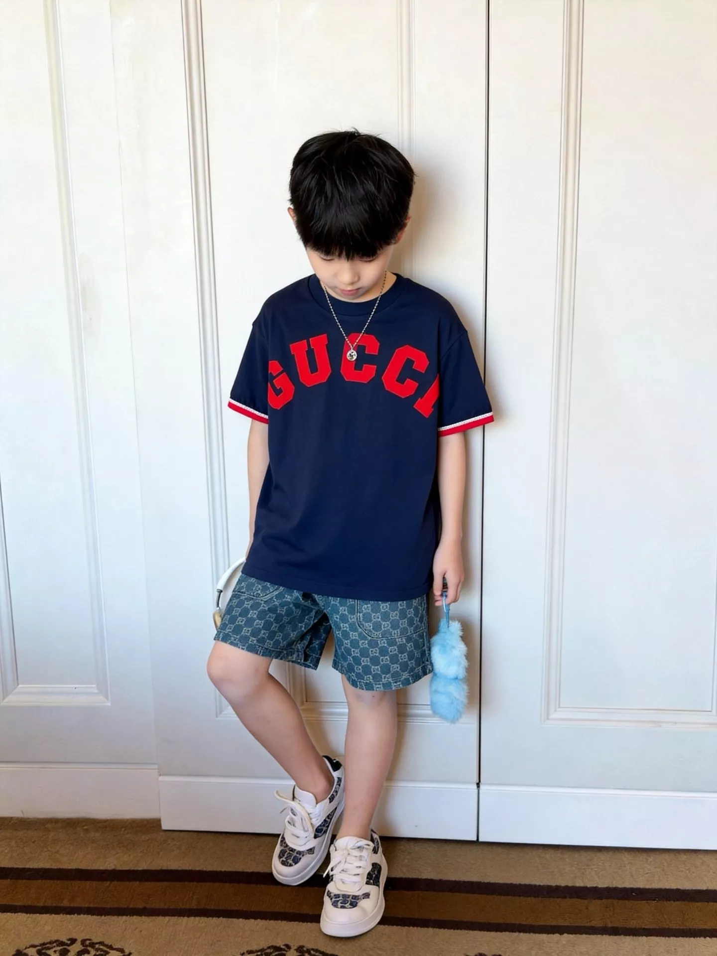 구찌 키즈 로고 자수 반소매 티셔츠 상세 이미지 12