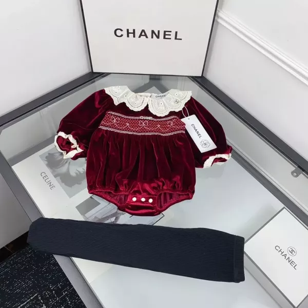 샤넬 벨벳 바디수트 스타킹 세트