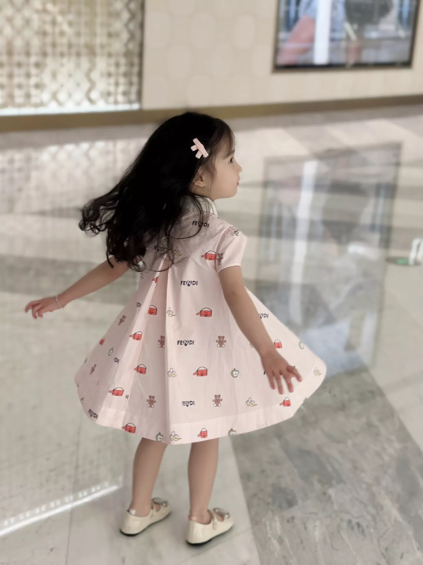 펜디 카라 반소매 프린트 원피스 상세 이미지 15
