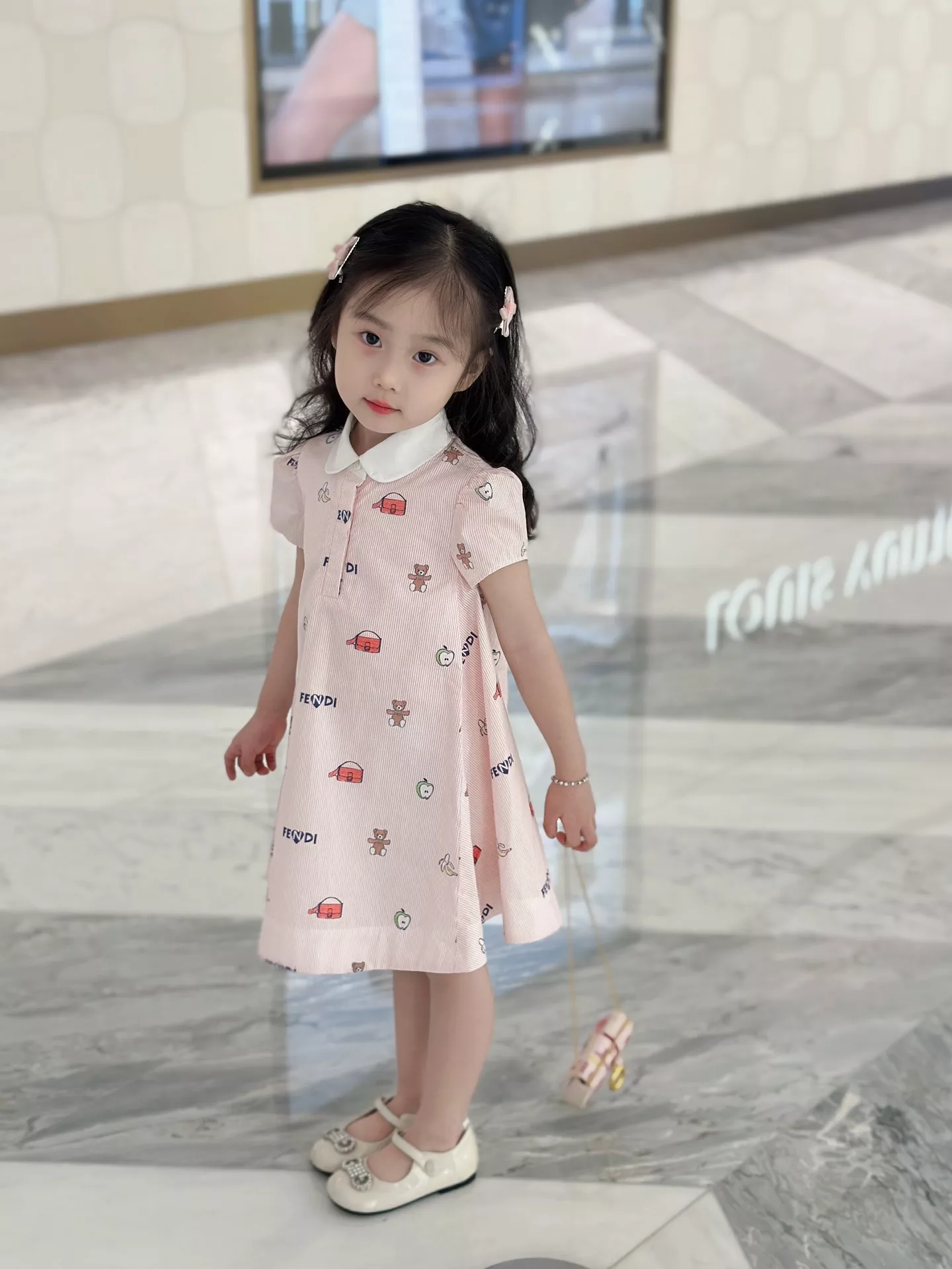 펜디 카라 반소매 프린트 원피스 상세 이미지 19