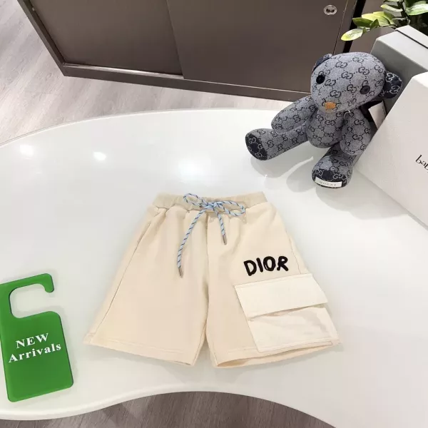 디올 아동 베이지 코튼 반바지