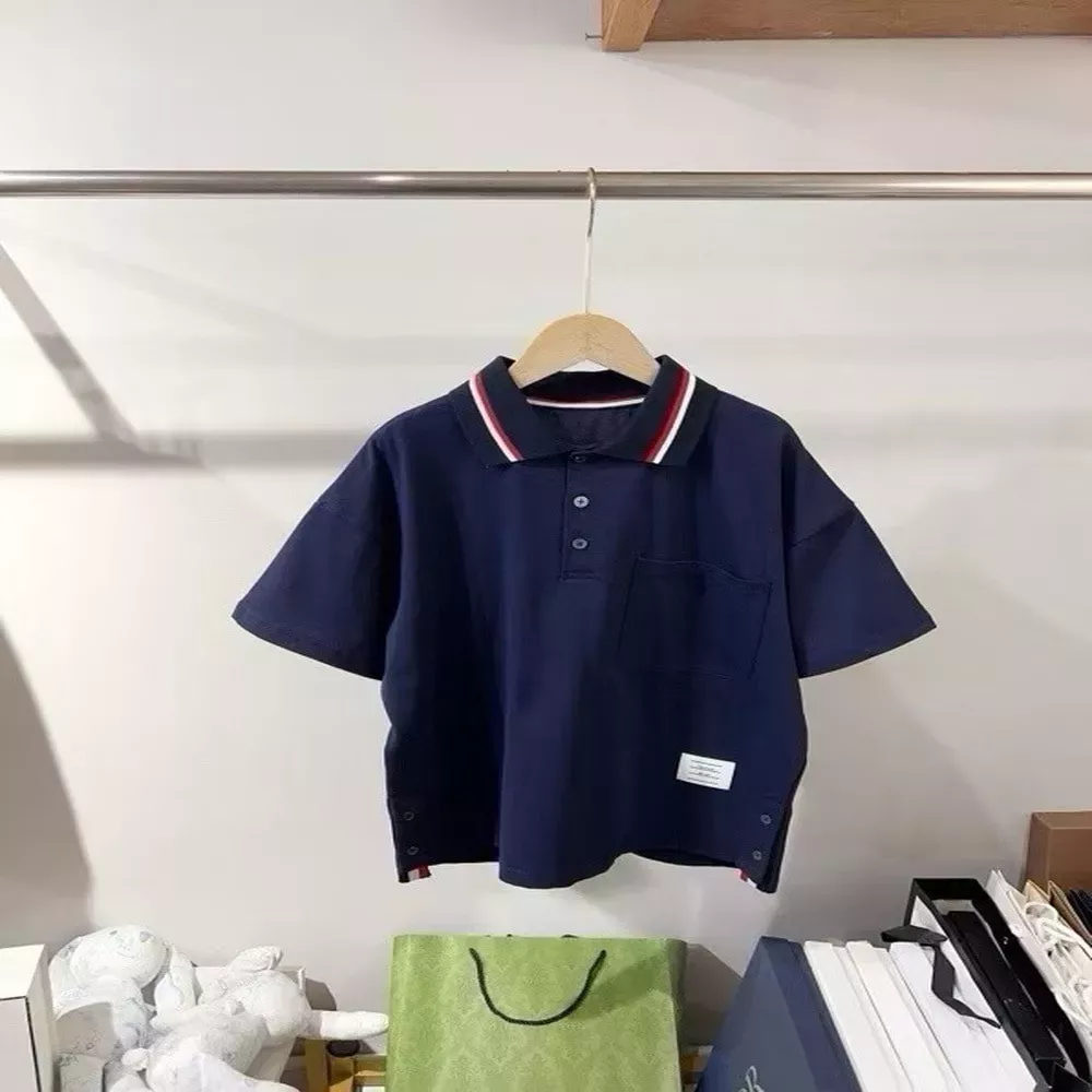 톰브라운 아동 카라 반소매 상의