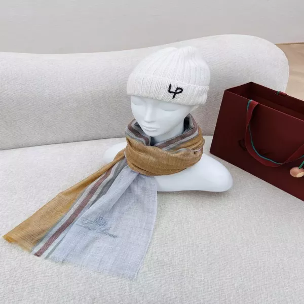 로로피아나 링 캐시미어 배색 머플러