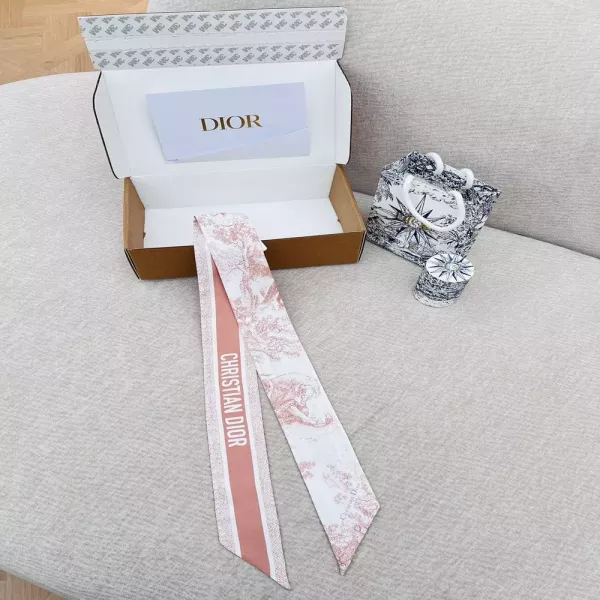 디올 실크 헤어 리본 스카프